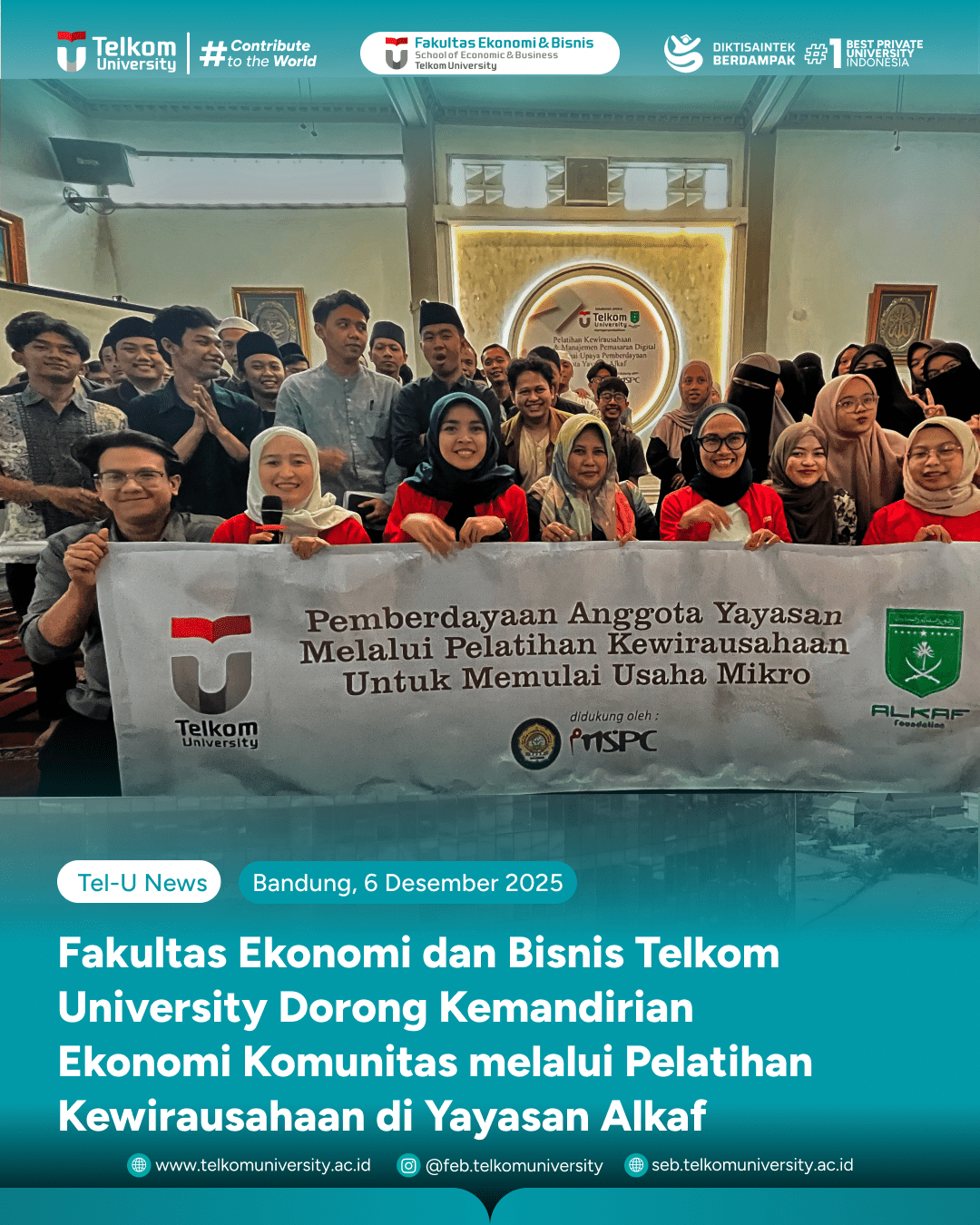 Fakultas Ekonomi dan Bisnis Telkom University Dorong Kemandirian Ekonomi Komunitas melalui Pelatihan Kewirausahaan di Yayasan Alkaf